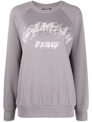 

Distressed logo print sweatshirt, Balmain Distressed logo print sweatshirt