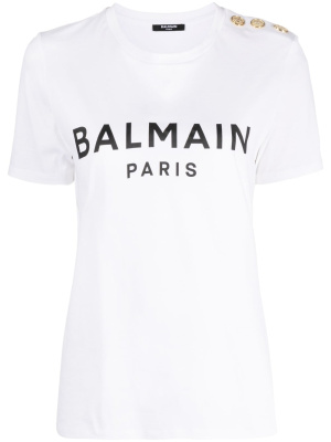 

Logo-print cotton T-shirt, Balmain Logo-print cotton T-shirt