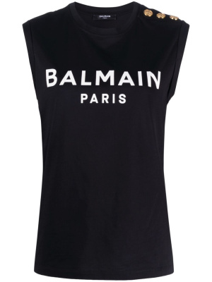 

Logo-print tank top, Balmain Logo-print tank top