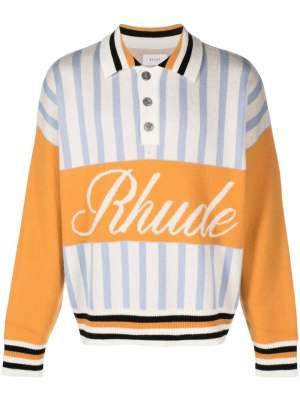

Amber knit rugby polo shirt, Rhude Amber knit rugby polo shirt