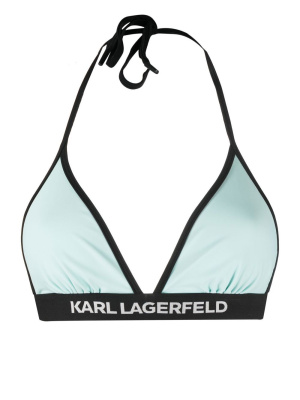 

Logo-print triangle bikini top, Karl Lagerfeld Logo-print triangle bikini top