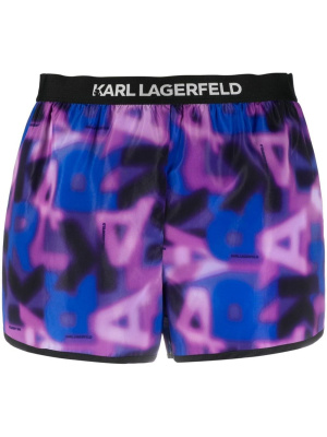 

Logo-waistband detail shorts, Karl Lagerfeld Logo-waistband detail shorts