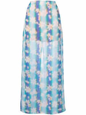 

Floral-print straight maxi skirt, Nina Ricci Floral-print straight maxi skirt