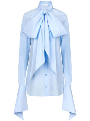 

Pussy-bow collar cotton shirt, Nina Ricci Pussy-bow collar cotton shirt