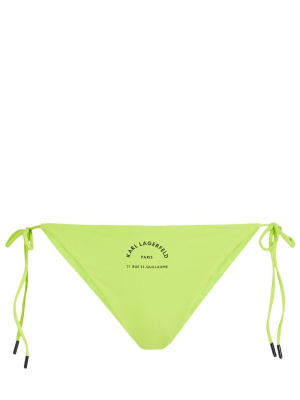 

Logo-print self-tie bikini bottoms, Karl Lagerfeld Logo-print self-tie bikini bottoms