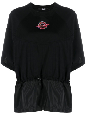 

Logo-print peplum T-shirt, Karl Lagerfeld Logo-print peplum T-shirt
