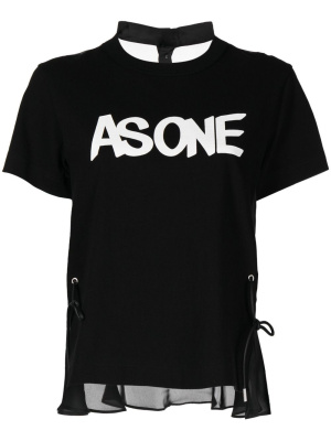 

X Eric Haze slogan panelled top, Sacai X Eric Haze slogan panelled top