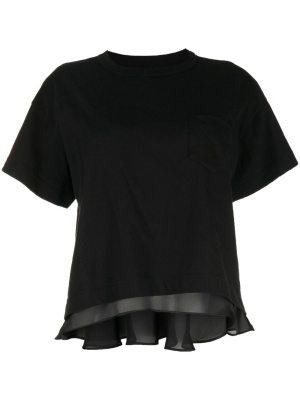 

Satin-rear-detail T-shirt, Sacai Satin-rear-detail T-shirt