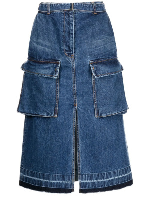 

Cargo-pocket denim skirt, Sacai Cargo-pocket denim skirt
