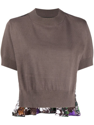 

Floral-print knitted top, Sacai Floral-print knitted top
