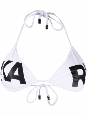

Logo print triangle bikini top, Karl Lagerfeld Logo print triangle bikini top