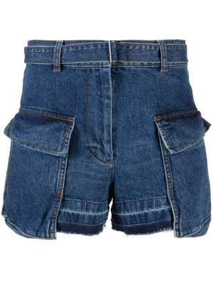 

Belted denim cargo shorts, Sacai Belted denim cargo shorts