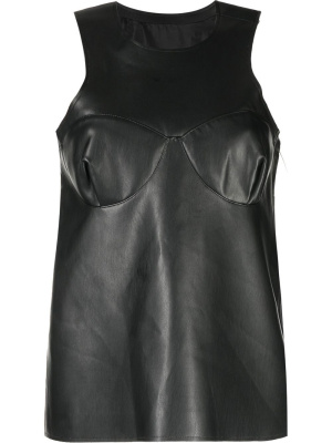 

Faux-leather sleeveless top, Sacai Faux-leather sleeveless top