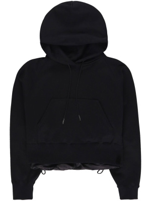 

Cropped drawstring jersey hoodie, Sacai Cropped drawstring jersey hoodie