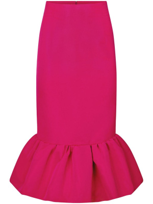 

Peplum-hem taffeta midi skirt, Nina Ricci Peplum-hem taffeta midi skirt