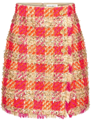 

High-waisted checked tweed miniskirt, Nina Ricci High-waisted checked tweed miniskirt