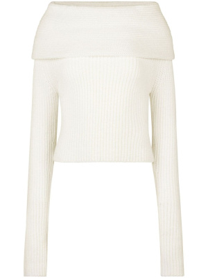 

Off-shoulder ribbed-knit top, Nina Ricci Off-shoulder ribbed-knit top