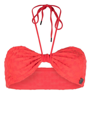 

KL monogram bandeau bikini top, Karl Lagerfeld KL monogram bandeau bikini top