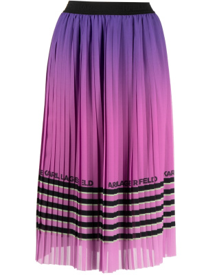

Gradient-print plissé midi skirt, Karl Lagerfeld Gradient-print plissé midi skirt