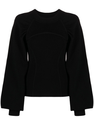 

Puff-sleeve crew-neck sweater, Karl Lagerfeld Puff-sleeve crew-neck sweater