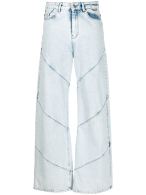 

Seam-detail wide-leg jeans, Karl Lagerfeld Seam-detail wide-leg jeans
