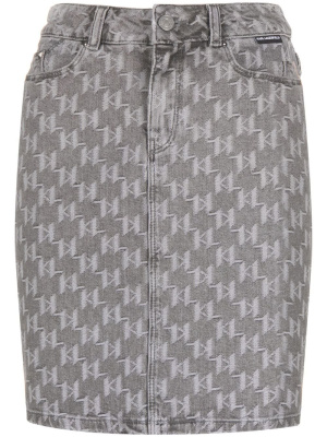 

Monogram denim skirt, Karl Lagerfeld Monogram denim skirt