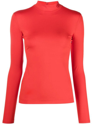 

Logo-embroidered high-neck top, Karl Lagerfeld Logo-embroidered high-neck top