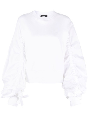 

Contrasting sleeve cropped sweatshirt, Karl Lagerfeld Contrasting sleeve cropped sweatshirt