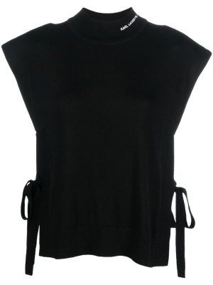 

Self-tie knitted top, Karl Lagerfeld Self-tie knitted top
