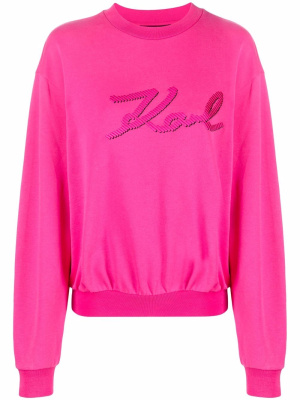 

Logo-embroidered sweatshirt, Karl Lagerfeld Logo-embroidered sweatshirt