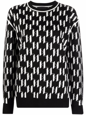 

Monogram-print knitted jumper, Karl Lagerfeld Monogram-print knitted jumper