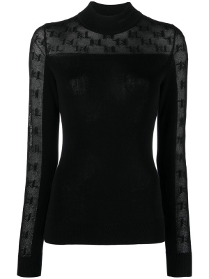 

Logo-knit mock-neck jumper, Karl Lagerfeld Logo-knit mock-neck jumper