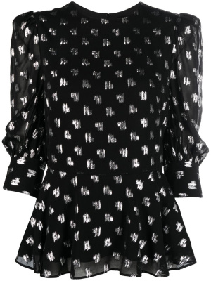 

Monogram-pattern flared blouse, Karl Lagerfeld Monogram-pattern flared blouse