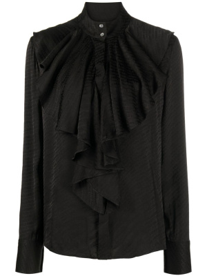 

Logo-jacquard ruffled shirt, Karl Lagerfeld Logo-jacquard ruffled shirt