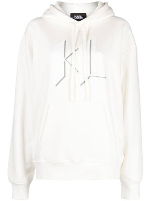 

Logo-print cotton hoodie, Karl Lagerfeld Logo-print cotton hoodie