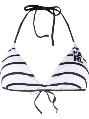 

Striped logo-print bikini, Karl Lagerfeld Striped logo-print bikini