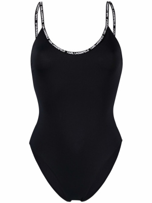 

Logo strap swimsuit, Karl Lagerfeld Logo strap swimsuit