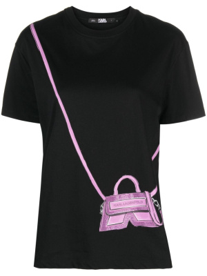 

Graphic-print organic-cotton T-shirt, Karl Lagerfeld Graphic-print organic-cotton T-shirt