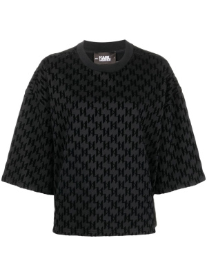 

KL Monogram Flock-print sweatshirt, Karl Lagerfeld KL Monogram Flock-print sweatshirt