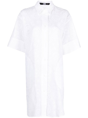 

Broderie anglaise mini shirtdress, Karl Lagerfeld Broderie anglaise mini shirtdress