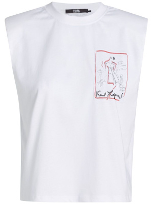 

Karl Series padded-shoulder tank top, Karl Lagerfeld Karl Series padded-shoulder tank top