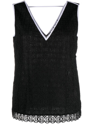 

Kl embroidered lace top, Karl Lagerfeld Kl embroidered lace top