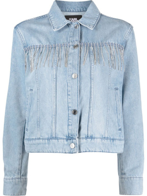 

Rhinestone-embellished denim jacket, Karl Lagerfeld Rhinestone-embellished denim jacket