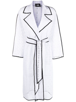 

Kl embroidered lace trench coat, Karl Lagerfeld Kl embroidered lace trench coat