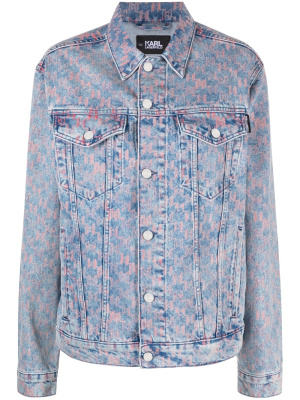 

Monogram-print denim jacket, Karl Lagerfeld Monogram-print denim jacket