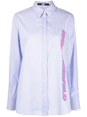 

Logo-print striped shirt, Karl Lagerfeld Logo-print striped shirt