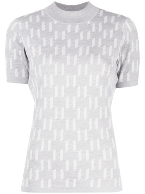 

Monogram mock-neck top, Karl Lagerfeld Monogram mock-neck top