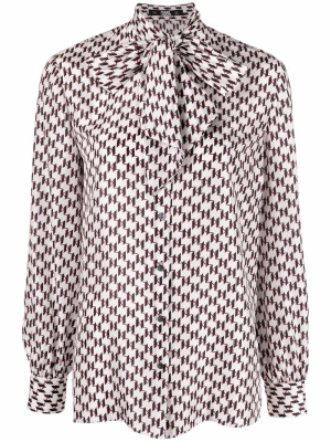 

Monogram-print silk shirt, Karl Lagerfeld Monogram-print silk shirt