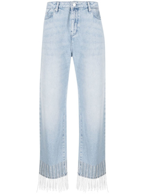 

Fringe-detail cropped jeans, Karl Lagerfeld Fringe-detail cropped jeans