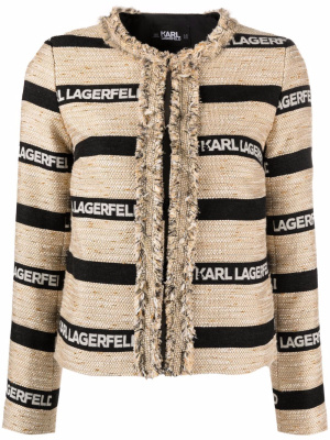 

Logo-print strap jacket, Karl Lagerfeld Logo-print strap jacket